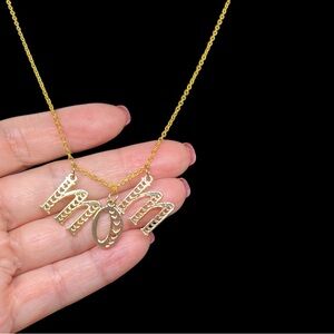 14 KGP MOM pendant & matching necklace